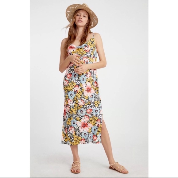 Anthropologie Elyse Printed Bias Slip Midi Dress Size S - Picture 2 of 12